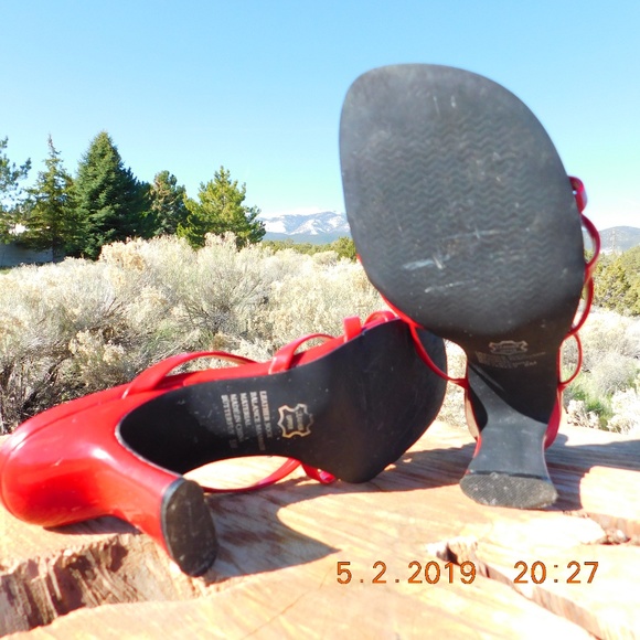 BP.  Butterfly Red Patent Strappy Mule - Picture 6 of 8